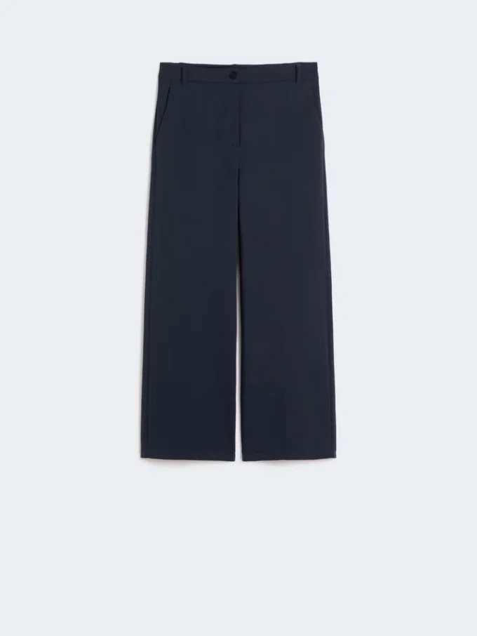 Double-faced jersey trousers, navy