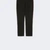 Double-faced viscose canvas trousers, black