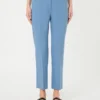 Double-faced viscose canvas trousers, light blue