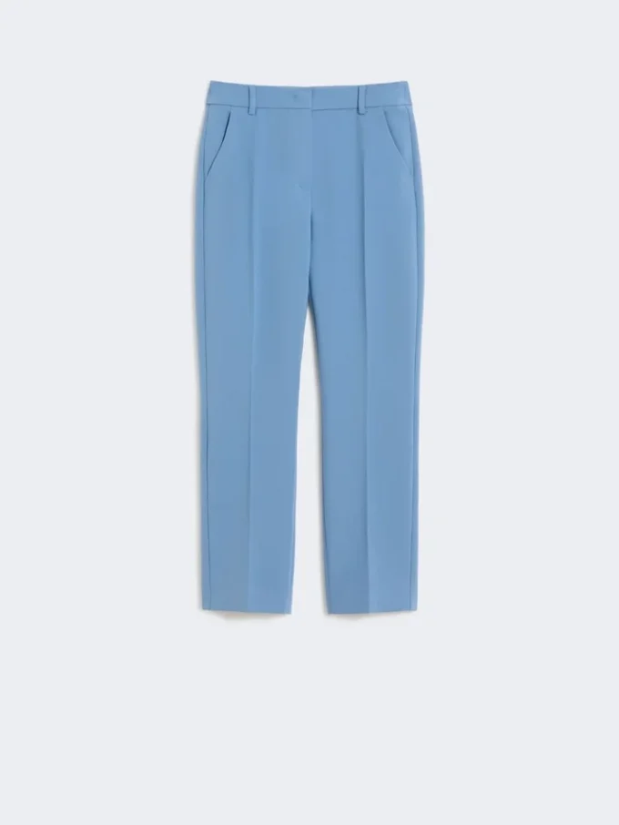 Double-faced viscose canvas trousers, light blue