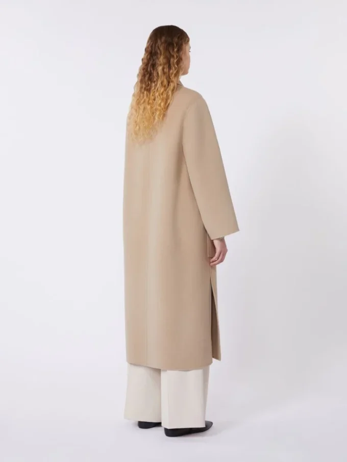 Double-faced wool-blend coat, camel