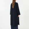 Double-faced wool-blend coat, navy