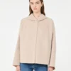 Double-faced wool-blend coat, sand