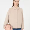 Double-faced wool-blend coat, sand
