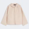 Double-faced wool-blend coat, sand