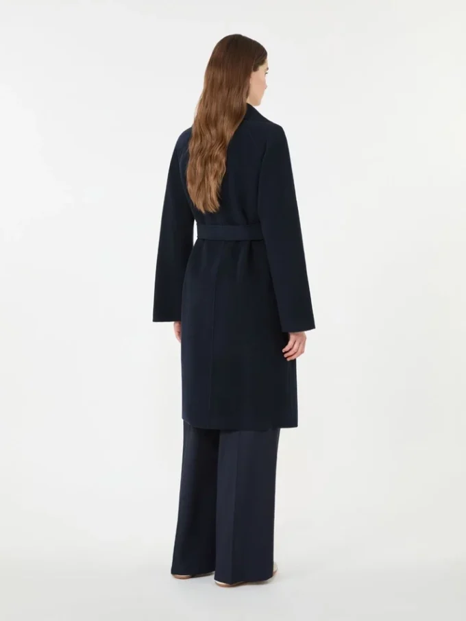 Double-faced wool-blend robe coat, navy
