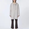 Double-faced wool hooded coat, beige Double-faced wool hooded coat, beige