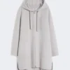 Double-faced wool hooded coat, beige Double-faced wool hooded coat, beige