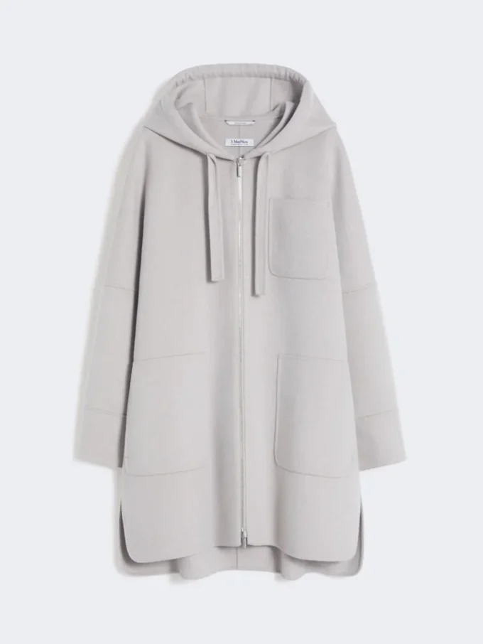 Double-faced wool hooded coat, beige Double-faced wool hooded coat, beige