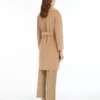 Double-faced wool robe coat, camel
