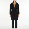 Double-faced wool robe coat, midnightblue