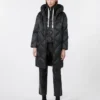 Down jacket in iridescent water-repellent fabric, black Down jacket in iridescent water-repellent fabric, black