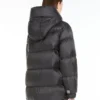 Down jacket in water-repellent canvas, black