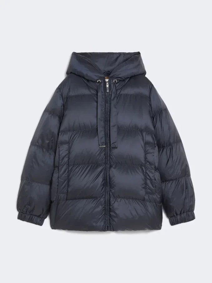 Down jacket in water-repellent canvas, midnightblue