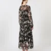 Dress in printed chiffon, black Dress in printed chiffon, black