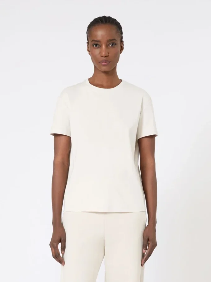 Embroidered jersey t-shirt, sand