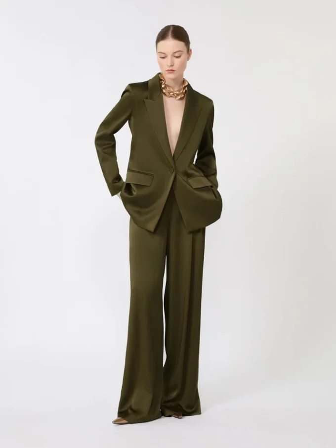 Envers satin blazer, moss green Envers satin blazer, moss green