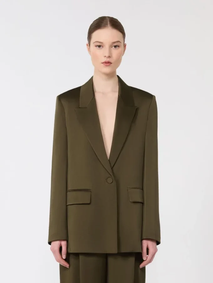 Envers satin blazer, moss green Envers satin blazer, moss green