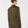 Envers satin blazer, moss green Envers satin blazer, moss green