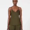 Envers satin camisole top, moss green Envers satin camisole top, moss green