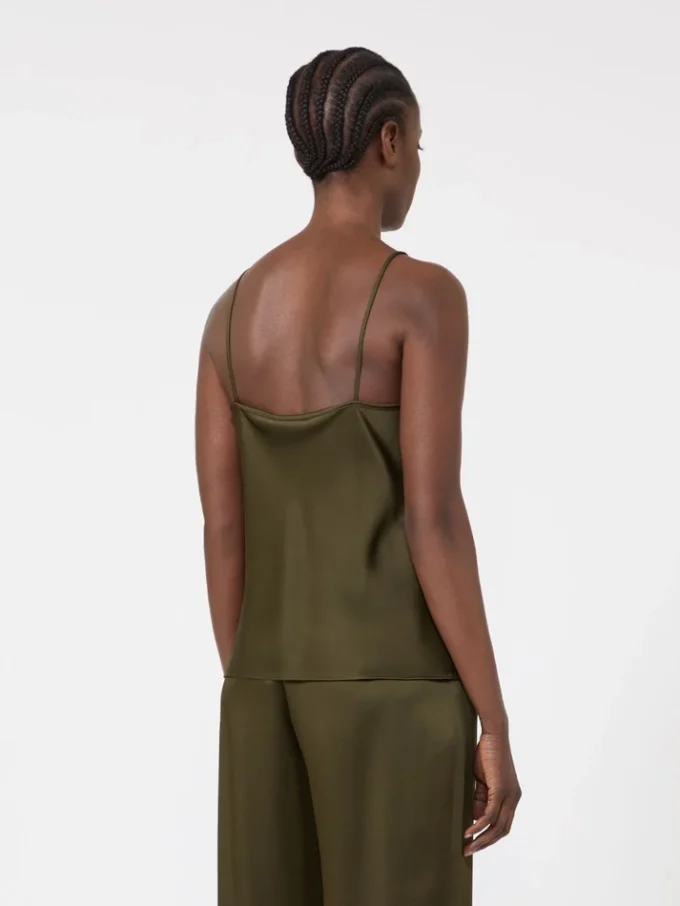 Envers satin camisole top, moss green Envers satin camisole top, moss green