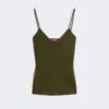 Envers satin camisole top, moss green Envers satin camisole top, moss green