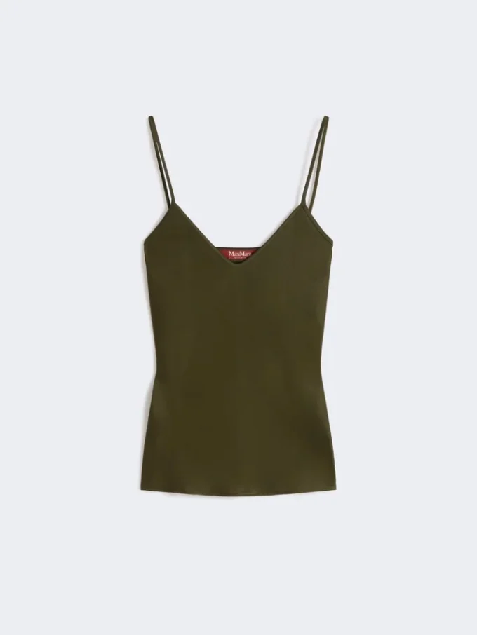 Envers satin camisole top, moss green Envers satin camisole top, moss green
