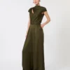 Envers satin jumpsuit, moss green
