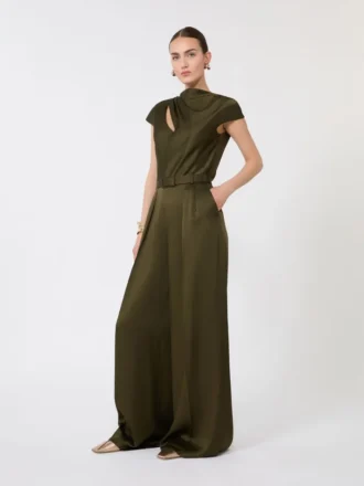 Envers satin jumpsuit, moss green