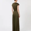 Envers satin jumpsuit, moss green