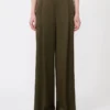 Envers satin trousers, moss green Envers satin trousers, moss green