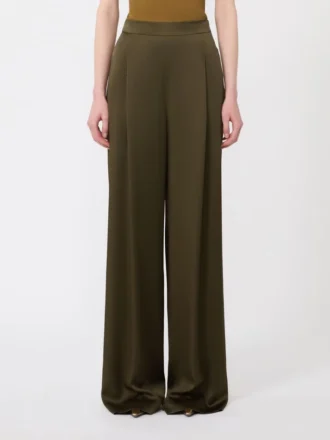 Envers satin trousers, moss green
