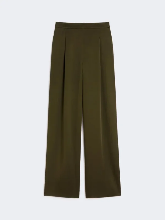 Envers satin trousers, moss green Envers satin trousers, moss green