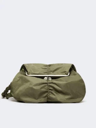 Extra-large technical gabardine pasticcino bag, sage green