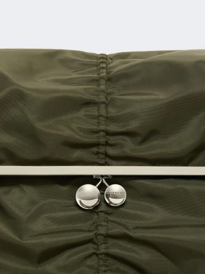 Extra-large technical gabardine pasticcino bag, sage green Extra-large technical gabardine pasticcino bag, sage green