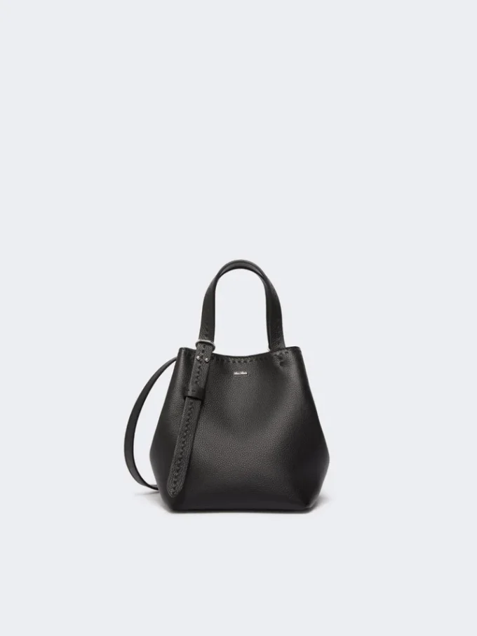 Extra-small leather archetipo bag, black