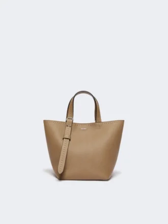 Extra-small leather archetipo bag, mud