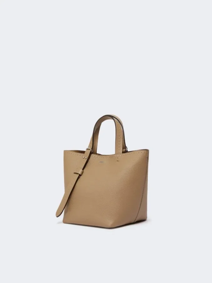 Extra-small leather archetipo bag, mud