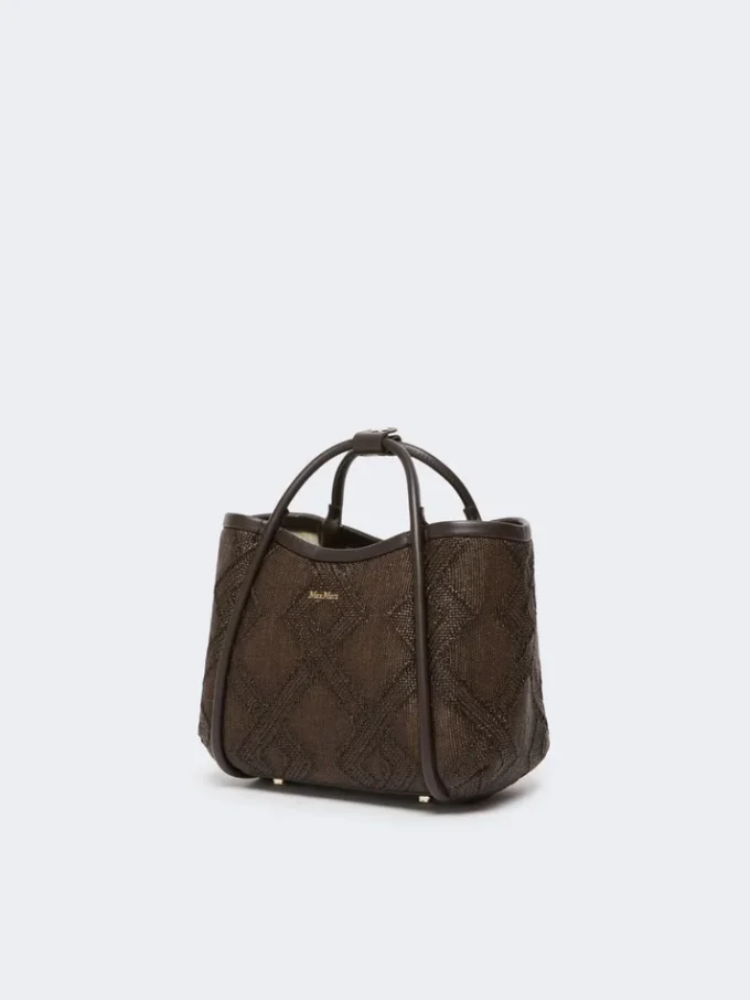 Extra-small marine bag in diamond-patterned basketweave, dark brown Extra-small marine bag in diamond-patterned basketweave, dark brown