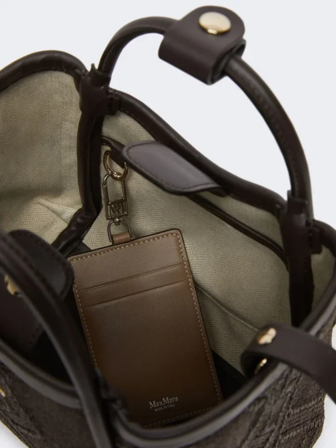 Extra-small marine bag in diamond-patterned basketweave, dark brown Extra-small marine bag in diamond-patterned basketweave, dark brown