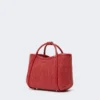 Extra-small raffia-look basketweave marine bag, red Extra-small raffia-look basketweave marine bag, red