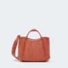 Extra-small raffia-look basketweave marine bag, terra cotta