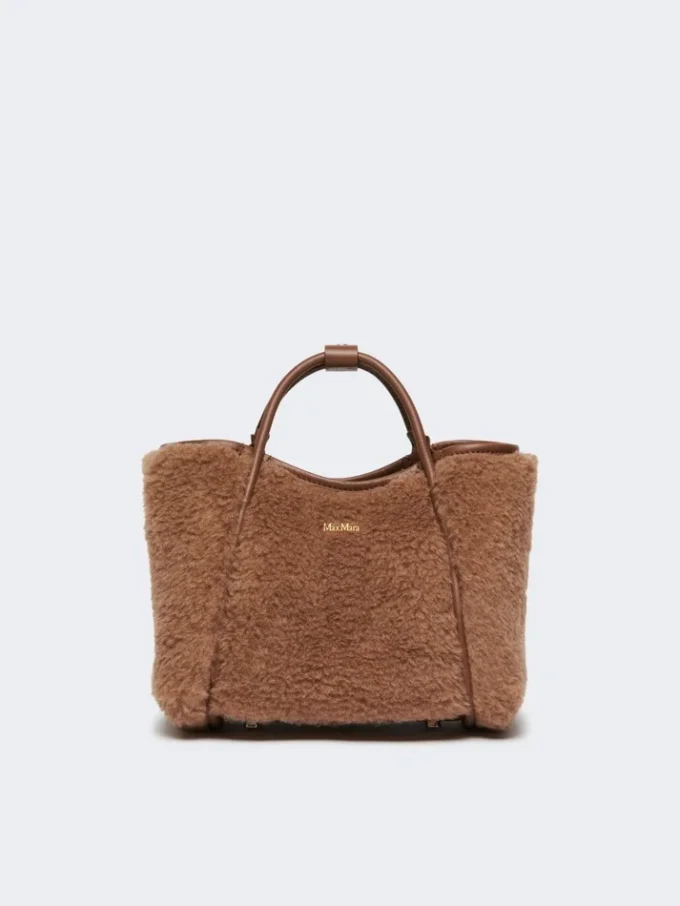 Extra-small teddy-fabric marine bag, camel