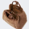 Extra-small teddy-fabric marine bag, camel