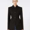 Fitted gabardine shirt jacket, black Fitted gabardine shirt jacket, black