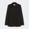 Fitted gabardine shirt jacket, black Fitted gabardine shirt jacket, black