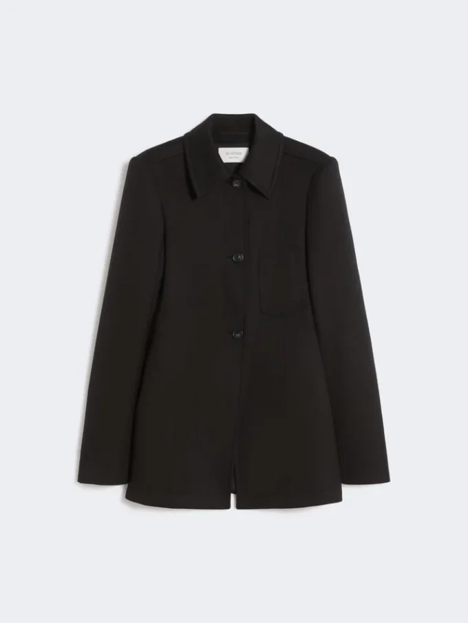 Fitted gabardine shirt jacket, black Fitted gabardine shirt jacket, black