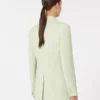Fitted wool crepe blazer, green