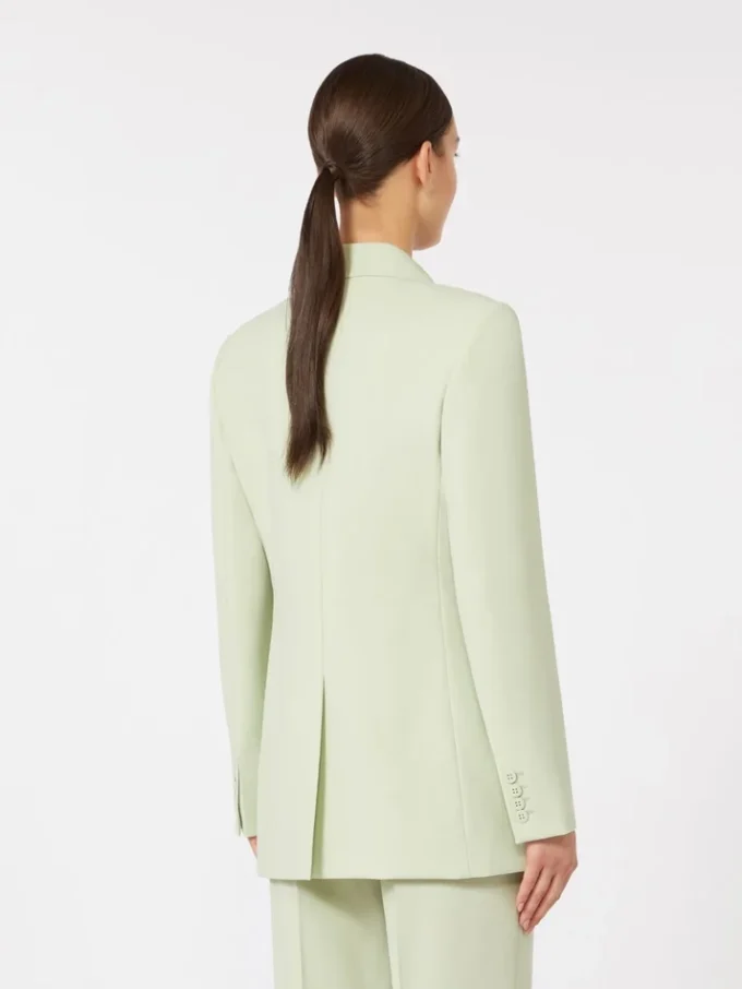 Fitted wool crepe blazer, green