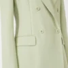 Fitted wool crepe blazer, green